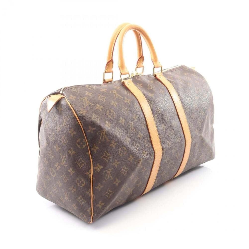 LOUIS VUITTON Brown Monogram Leather Keepall 45 Boston Bag - Picture 2 of 11